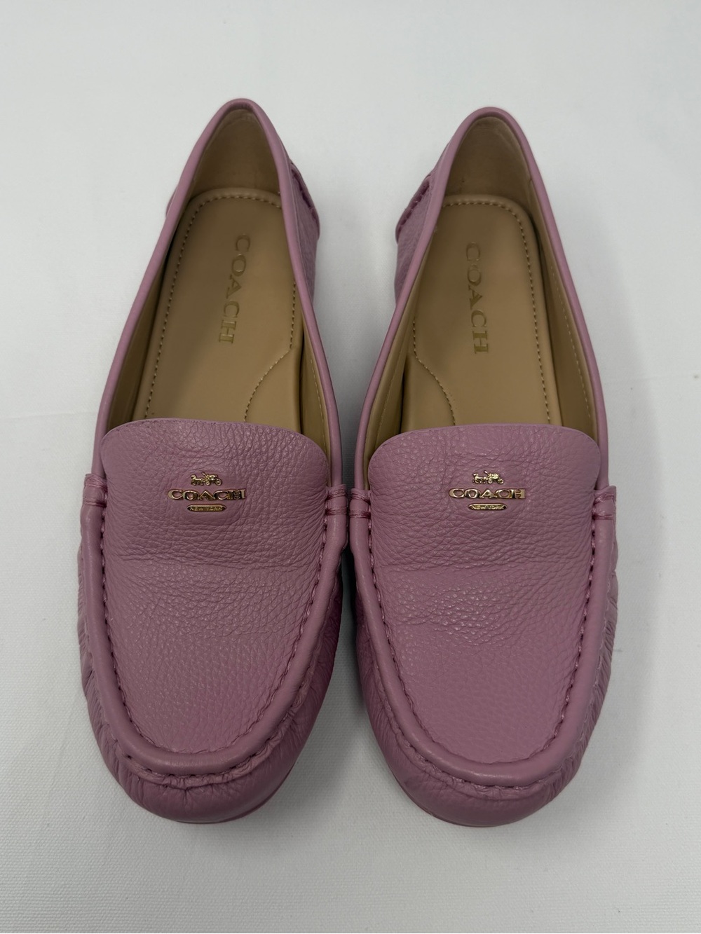 Coach Womens Size 9.5B Marley Leather Driving Loafer Leather Slip On Pink
